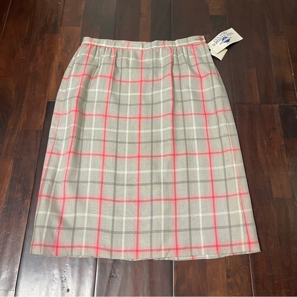 NWT Vintage Pendleton Country Sophisticates Skirt Women’s 16W Rayon Pink & Grey